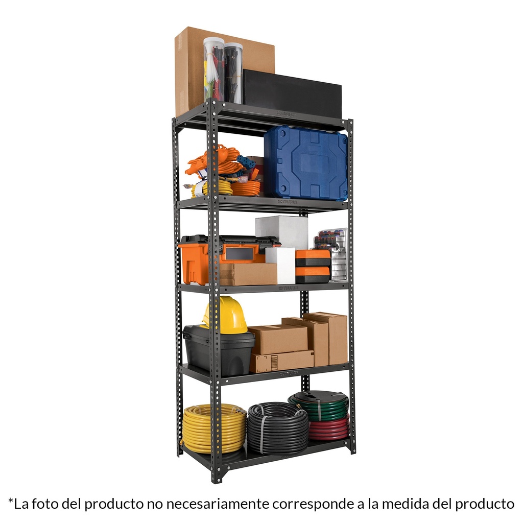 51580 / Estante metálico 5 repisas cap. 80 kg, 180 x 46 x 85, Truper