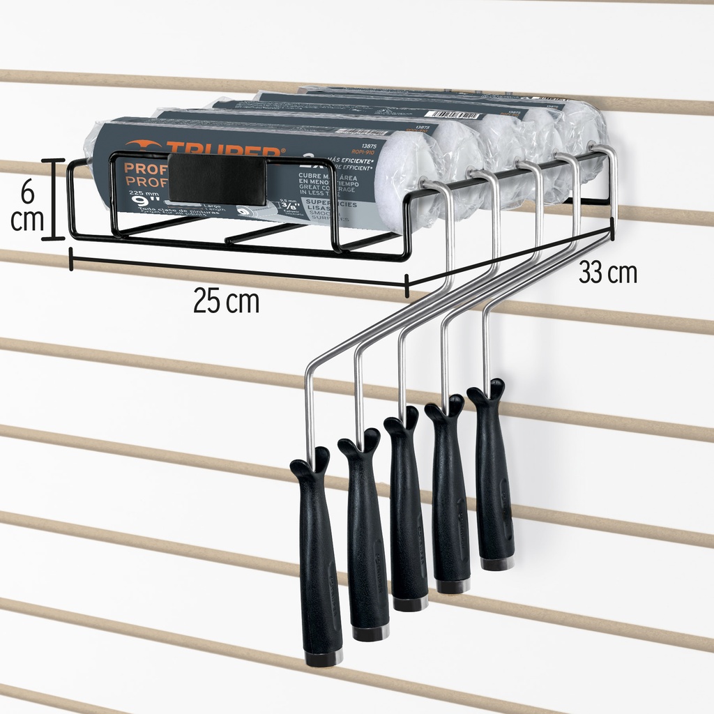 57195 / Rack para 4 rodillos para pintar de 9', Truper
