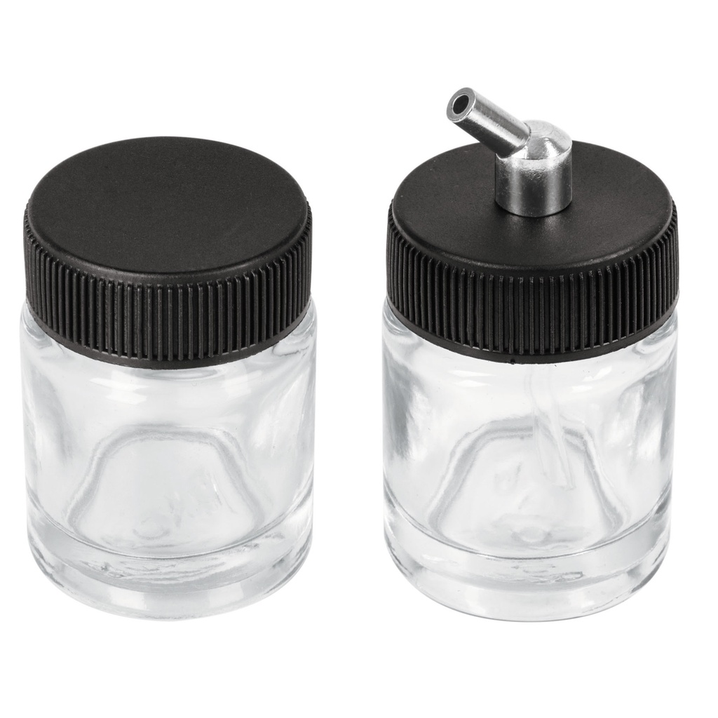 100187 / Juego de 2 vasos de 15 ml y adaptador para aerógrafo AERO-8, Truper