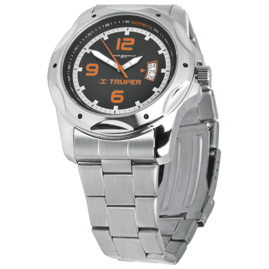 60072 / Reloj para caballero, acero inoxidable, Truper