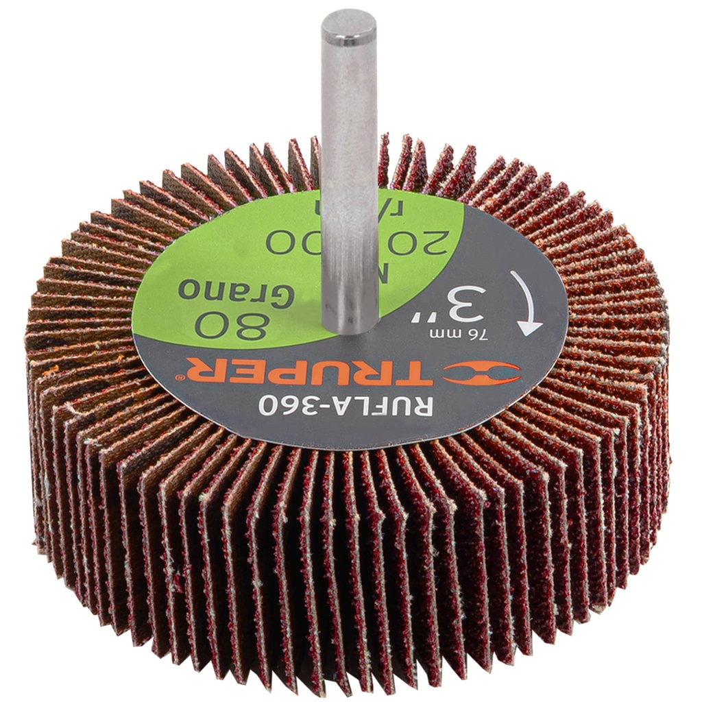 13042 / Rueda flap de 3', grano 80, Truper