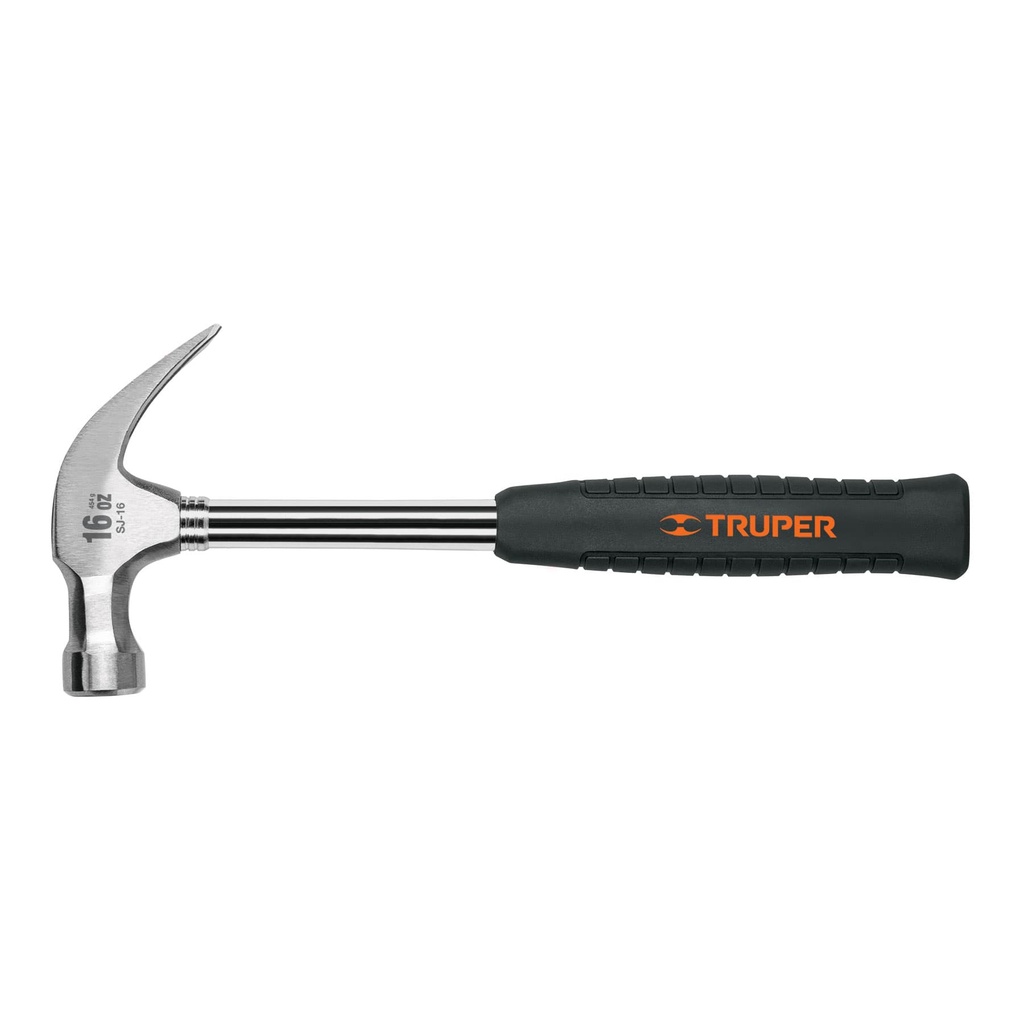 16700 / Martillo pulido 16 oz uña curva, mango tubular c/neopreno, Truper