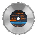 12684 / Disco sierra 12' para madera, 80 dientes centro 1', Truper