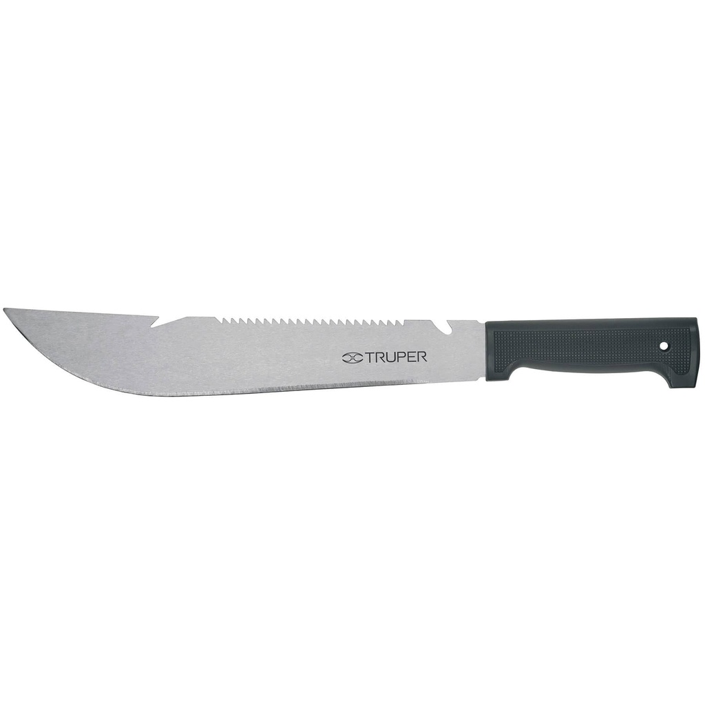 100655 / Machete rambo 12' cacha inyectada negra, Truper