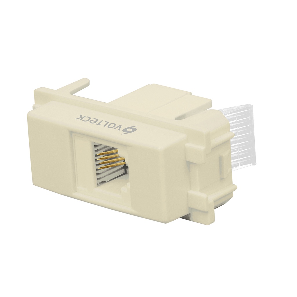 48105 / Toma de teléfono, línea Italiana, color marfil, Volteck