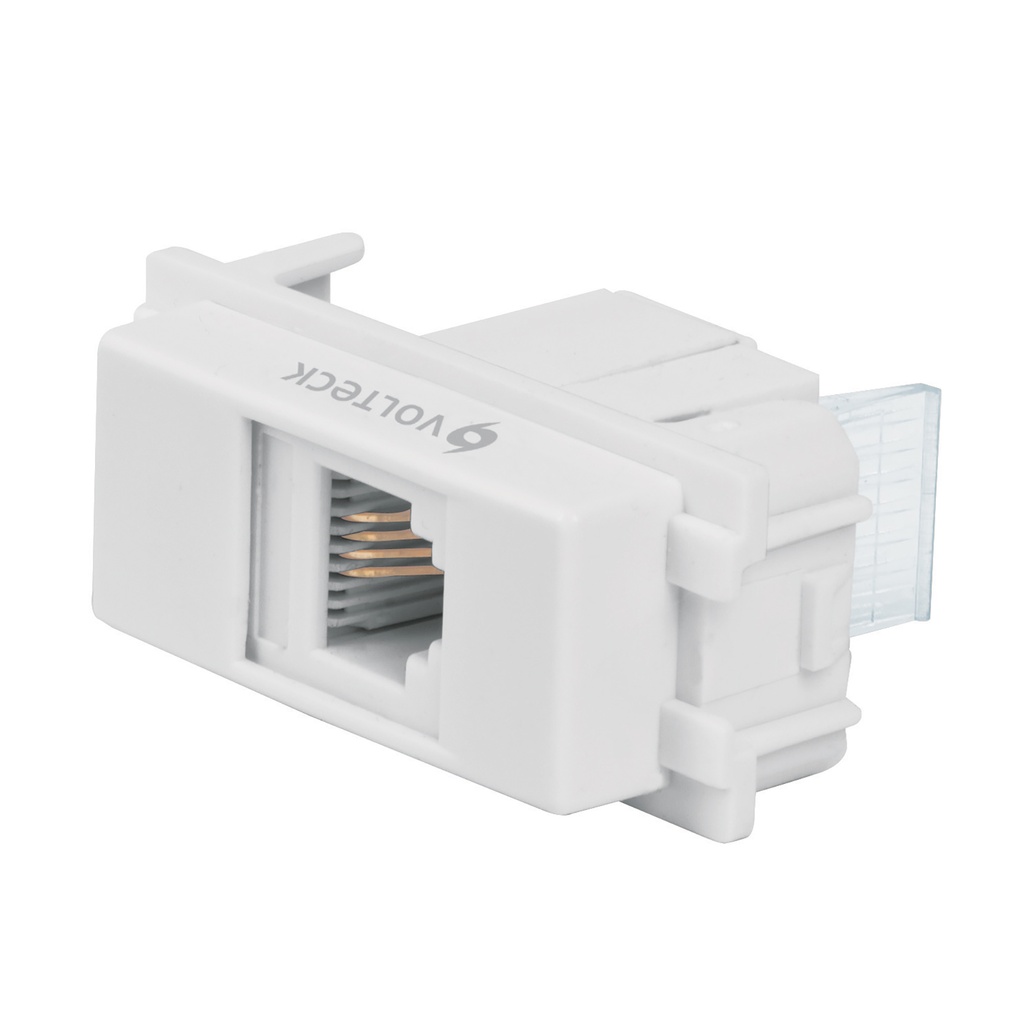 48140 / Toma de teléfono, línea Italiana, color blanco, Volteck