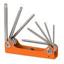 15569 / Juego de 8 llaves torx tipo navaja, cuerpo de lámina, Truper