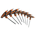 Juego de 8 llaves torx extralargas con mango T, Truper, Expert
