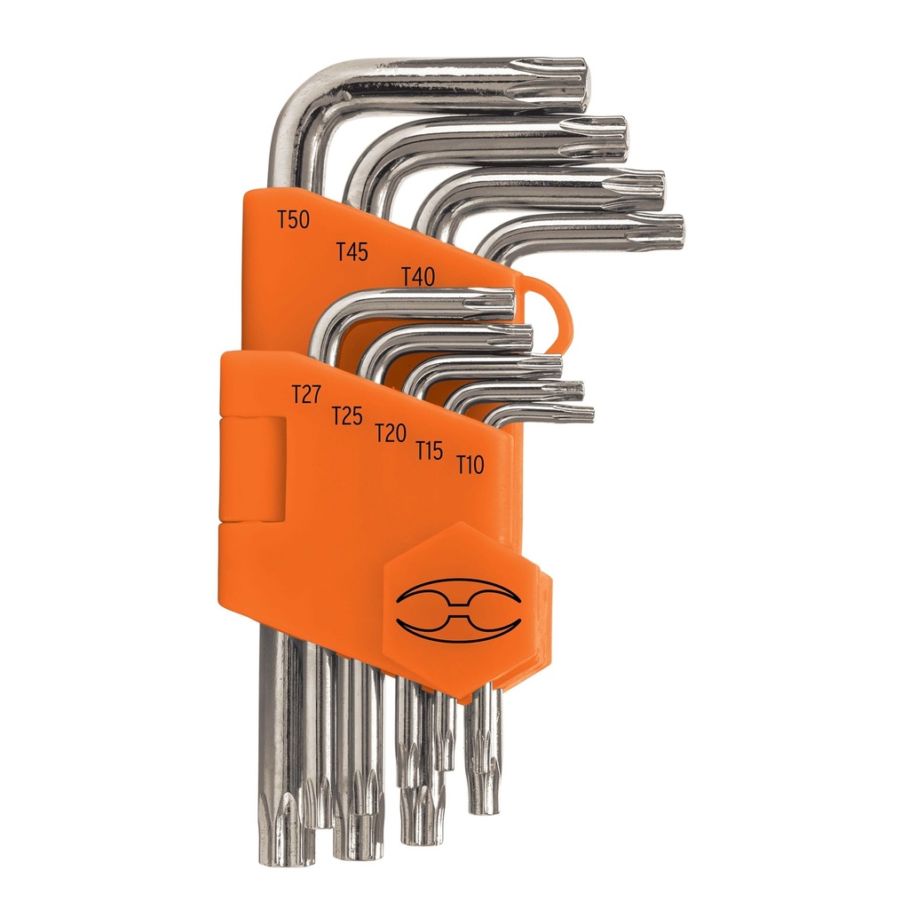 15554 / Juego de 9 llaves torx con organizador abatible, Truper