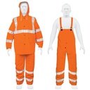 17407 / Conjunto impermeable doble capa naranja con reflejante, CH, Truper