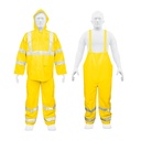 18415 / Conjunto impermeable doble capa amarillo con reflejante, CH, Truper