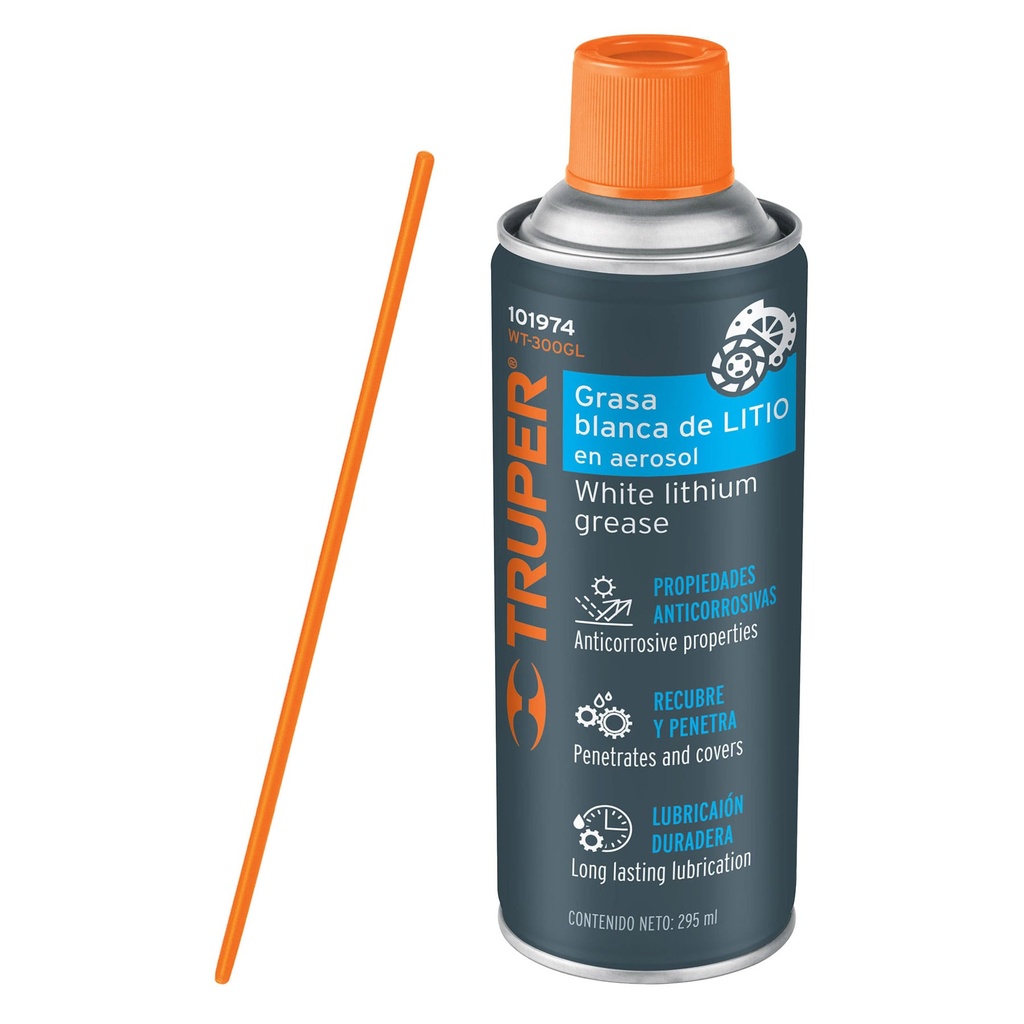 101974 / Grasa blanca de litio en aerosol 295 ml, Truper