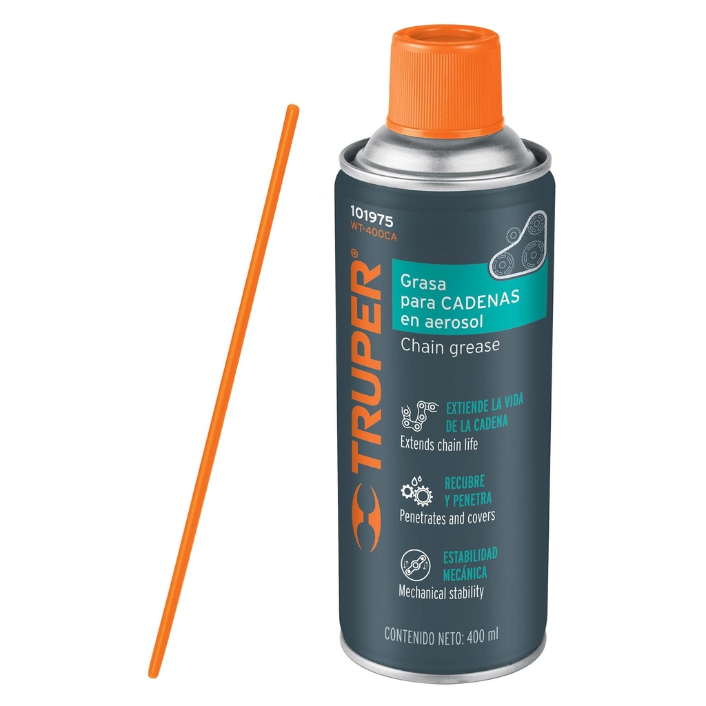 101975 / Lubricante de cadenas en aerosol 400 ml, Truper