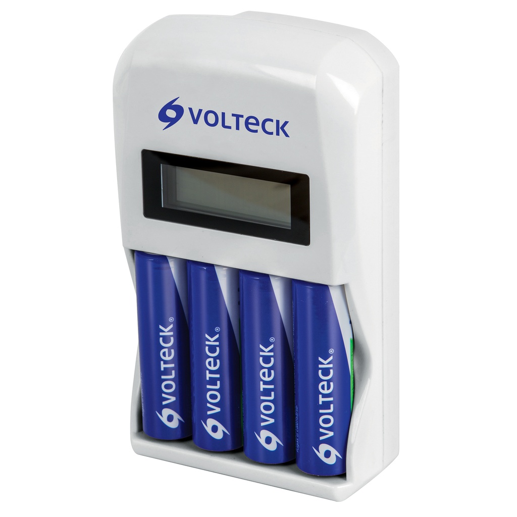 46046 / Cargador de pilas, AA, AAA, incluye 4 pilas AA, Volteck