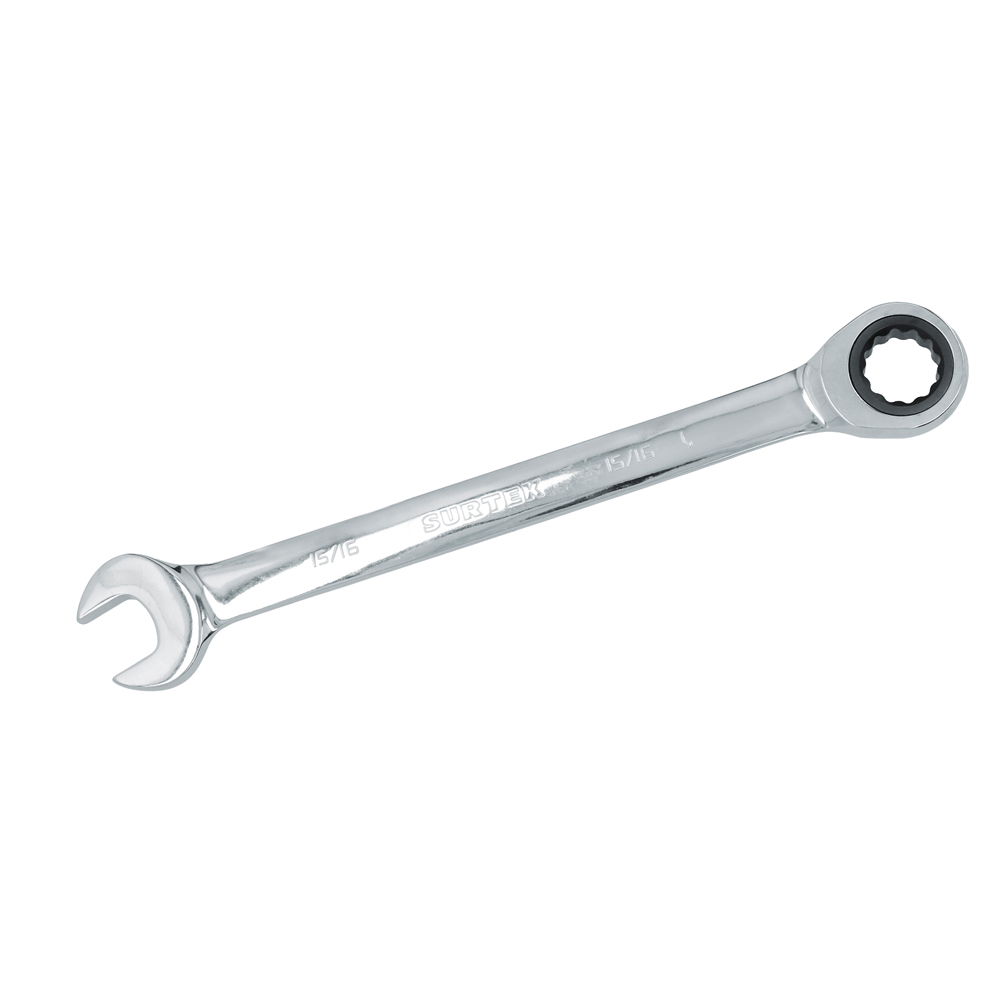 Llave combinada pulido espejo de matraca en pulgadas, 12 puntas, 15/16", Surtek