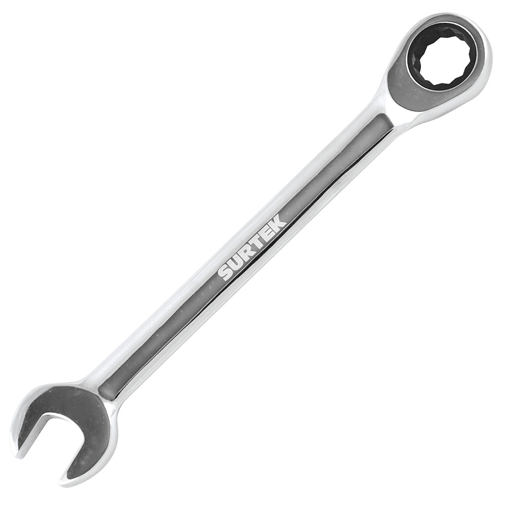 Llave combinada pulido espejo de matraca métrica, 12 puntas, 13mm, Surtek