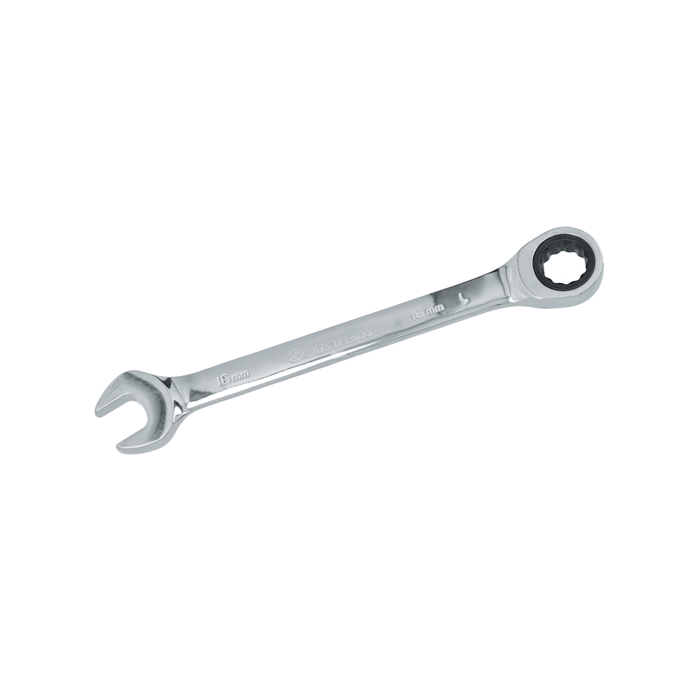 Llave combinada pulido espejo de matraca métrica, 12 puntas, 16mm, Surtek
