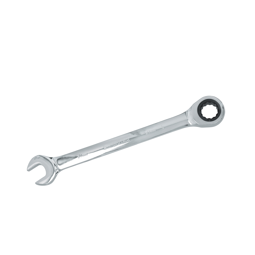 Llave combinada pulido espejo de matraca métrica, 12 puntas, 21mm, Surtek