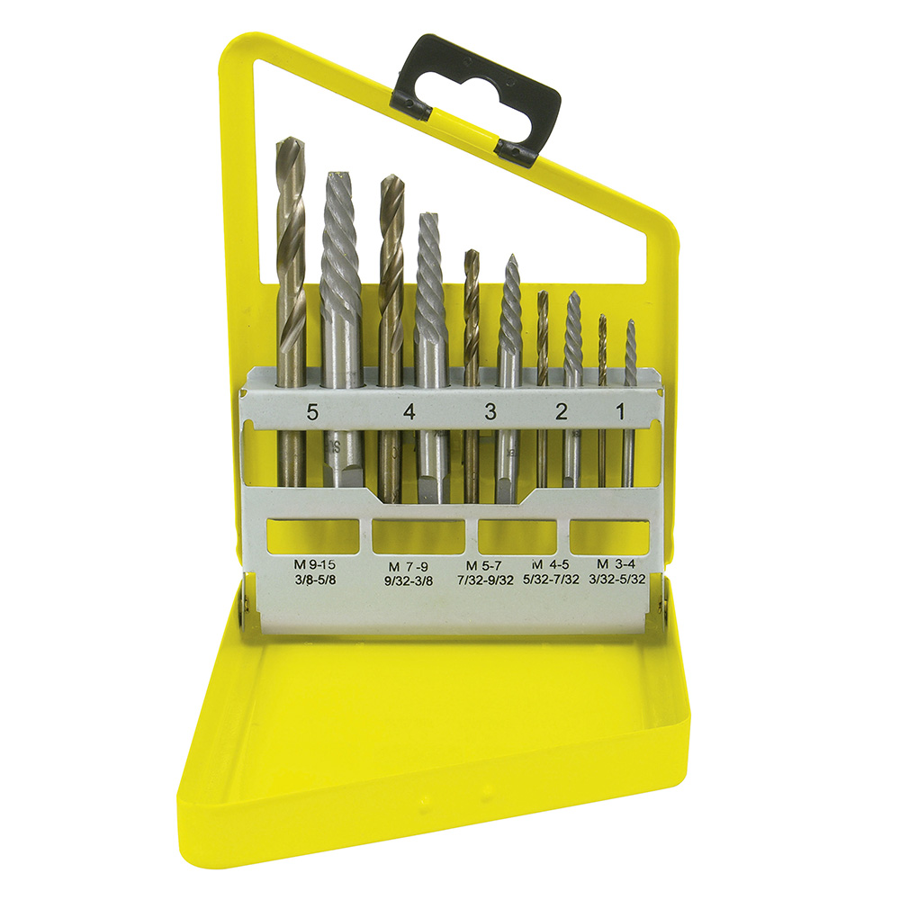Juego de extractor para tornillos con brocas, 10 piezas, Surtek