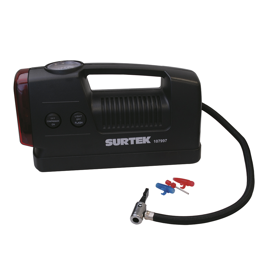 Compresor con luz 12 V 300 PSI, Surtek