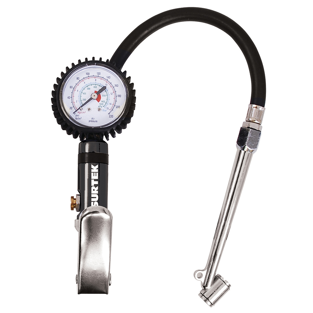 Inflador con manómetro 1/4" NPT, Surtek