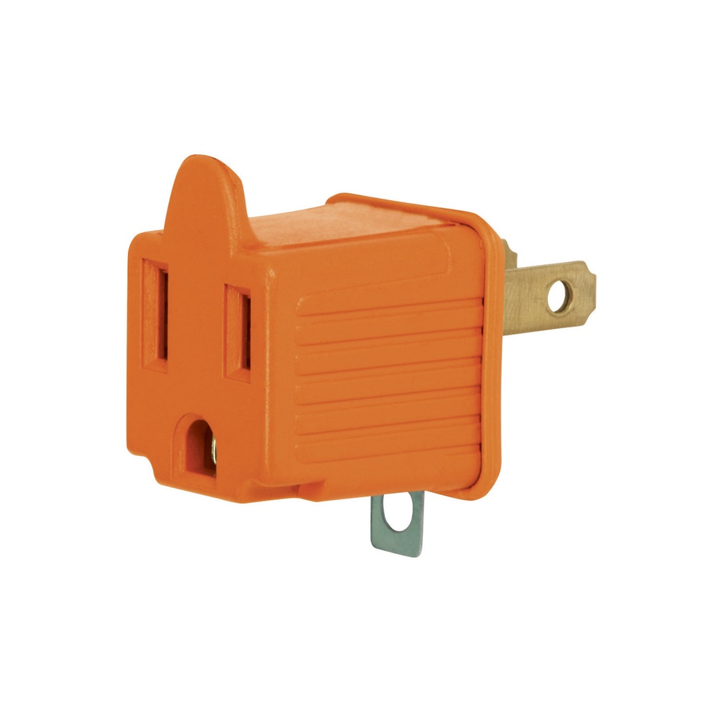 46256 / Adaptador 3 a 2, naranja, a granel, Volteck