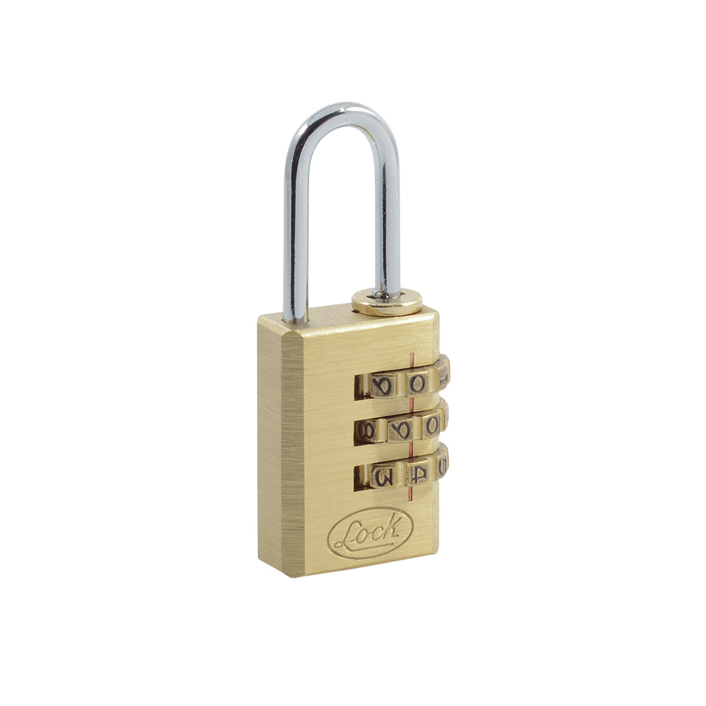 Candado de combinación programable para maleta, latón, 20 mm, Lock