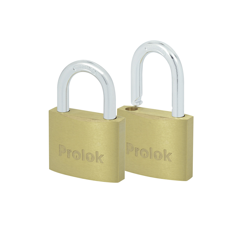Juego de 2 candados de latón cortos 40 mm, llave estándar, Prolok