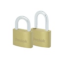 Juego de 2 candados de latón cortos 40 mm, llave estándar, Prolok