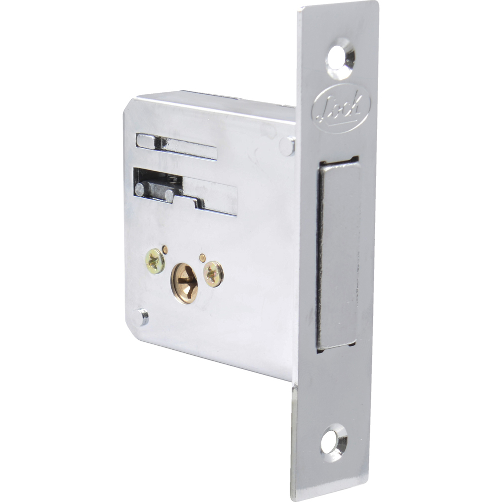 Cerrojo para embutir auxiliar, función doble, níquel satinado, llave tetra, en caja, Lock