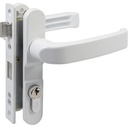 Cerradura Euro para puerta de aluminio función doble, blanco, llave estándar, Lock