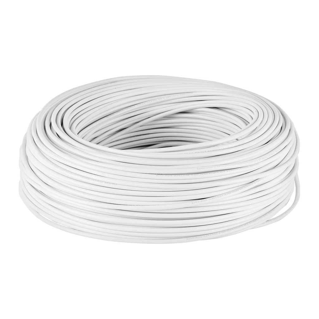 46057 / Rollo de 100 m de cable THHW-LS 14 AWG blanco, Volteck