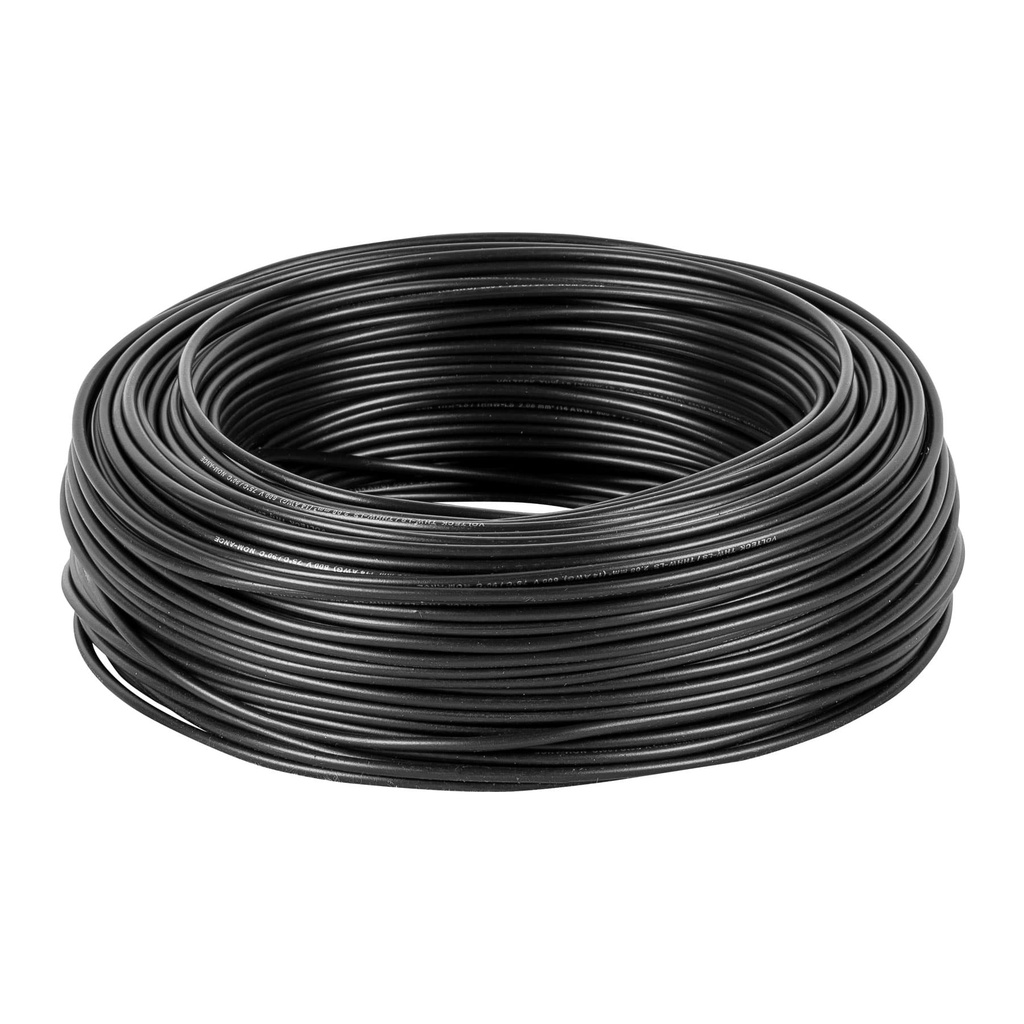 46053 / Rollo de 100 m de cable THHW-LS 14 AWG negro, Volteck