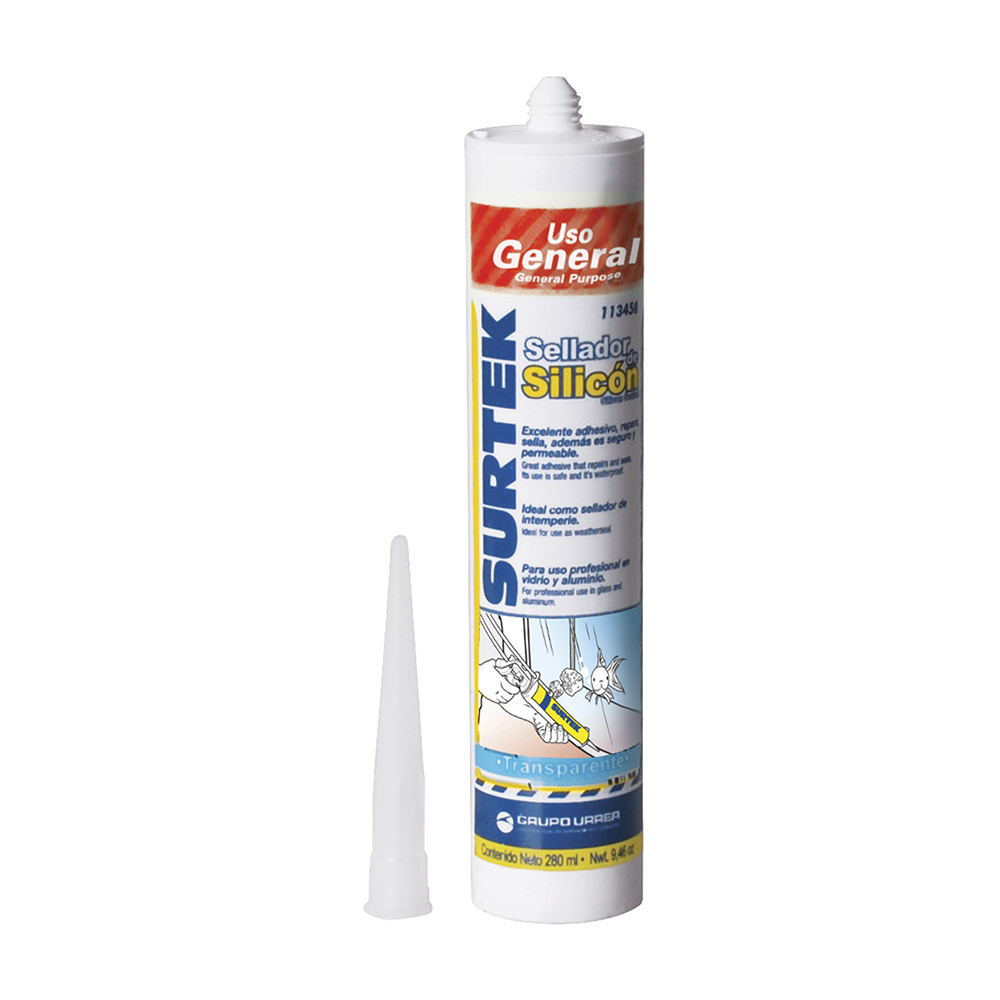 Silicon color transparente, 280 gr, Surtek