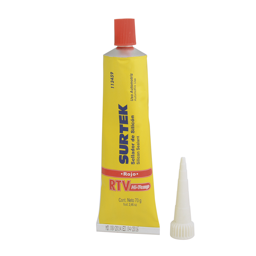 Silicón para alta temperatura, color rojo en tubo, 70 gr, Surtek