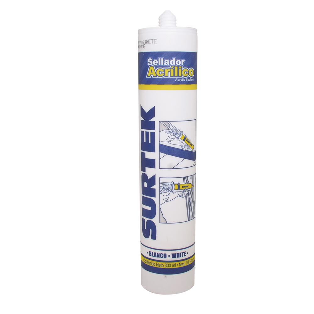 Sellador acrílico color blanco 280 gr, Surtek