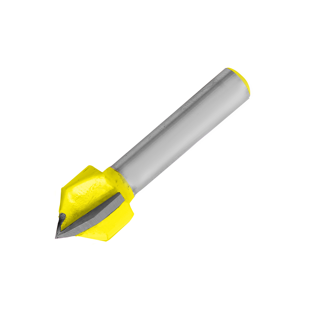 Broca para router de acero corte en "V" 1/2" zanco de 1/4" zanco de 1/4", Surtek