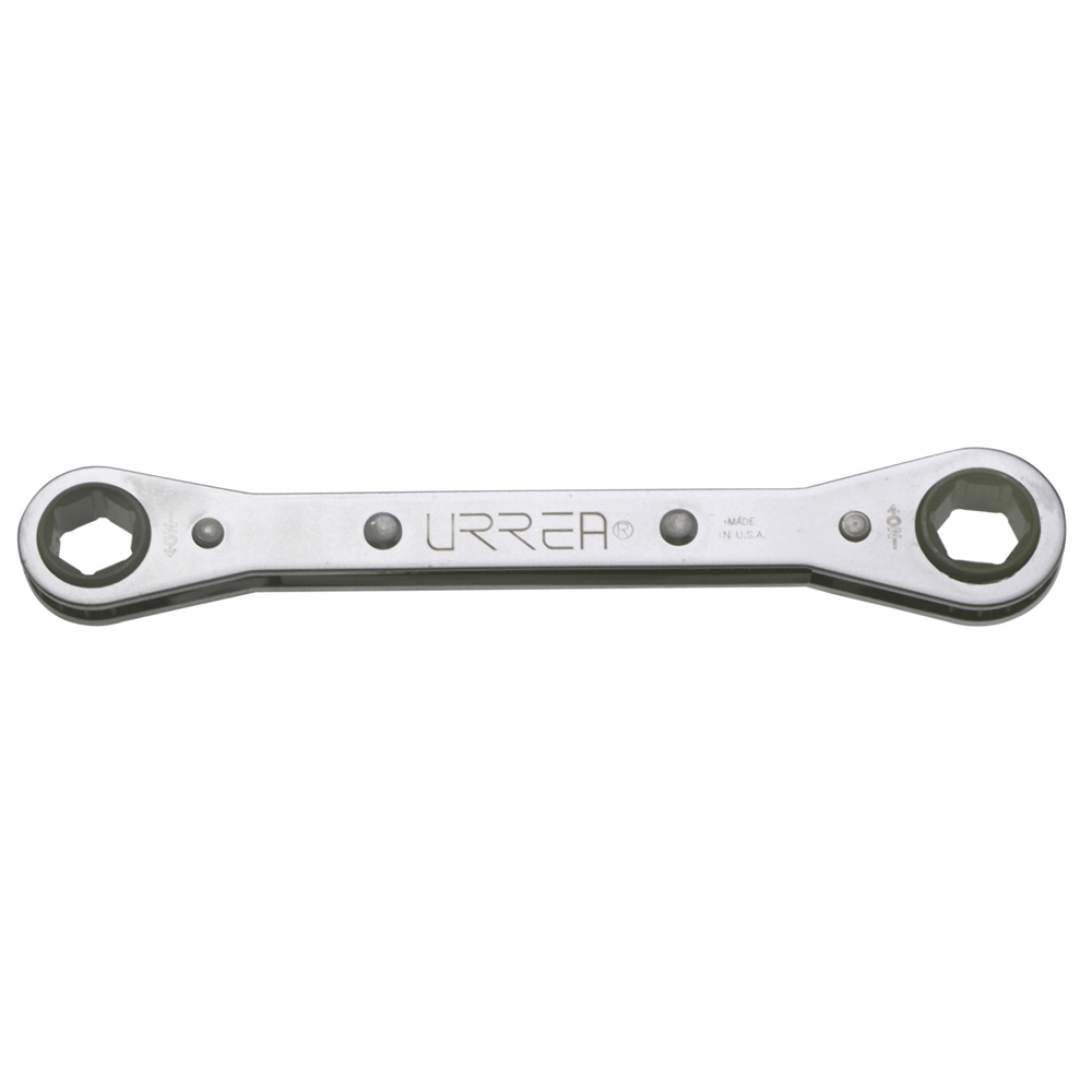 Llave de estrías pulido espejo plana de matraca métrica, 12 puntas, 16 x 18 mm, Urrea