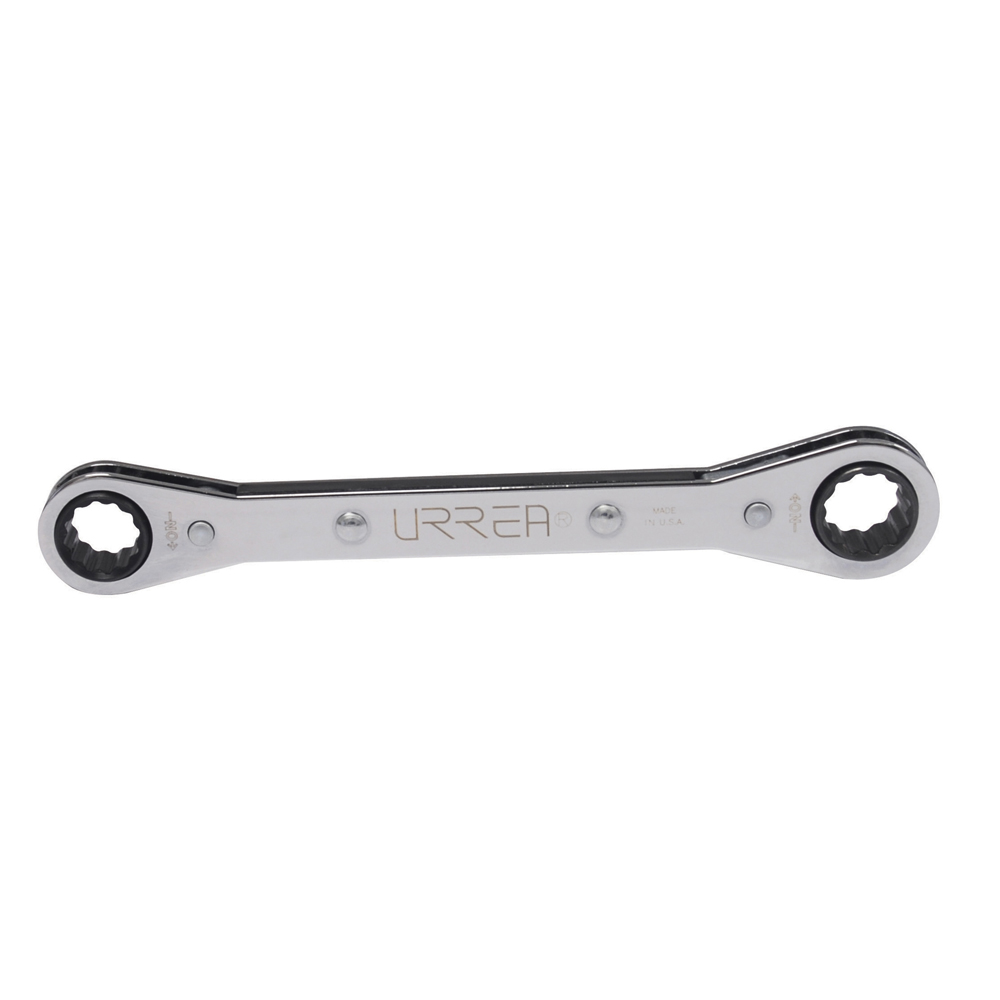 Llave de estrías pulido espejo plana de matraca en pulgadas, 12 puntas, 3/4" x 9/16", Urrea