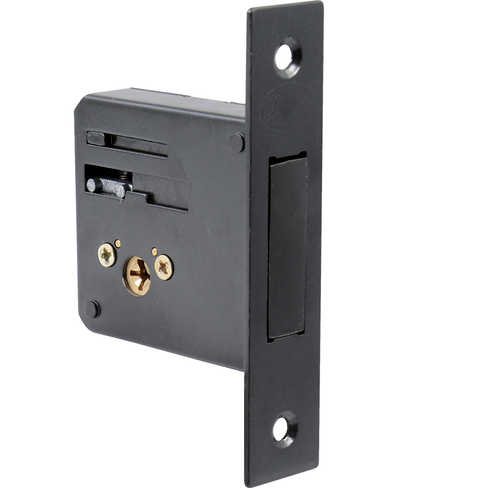 Cerrojo para embutir auxiliar, función doble, latón antiguo, llave tetra, en caja, Lock
