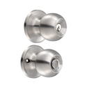 Pomo tubular bola función baño, acero inoxidable, llave estándar, blíster, Lock