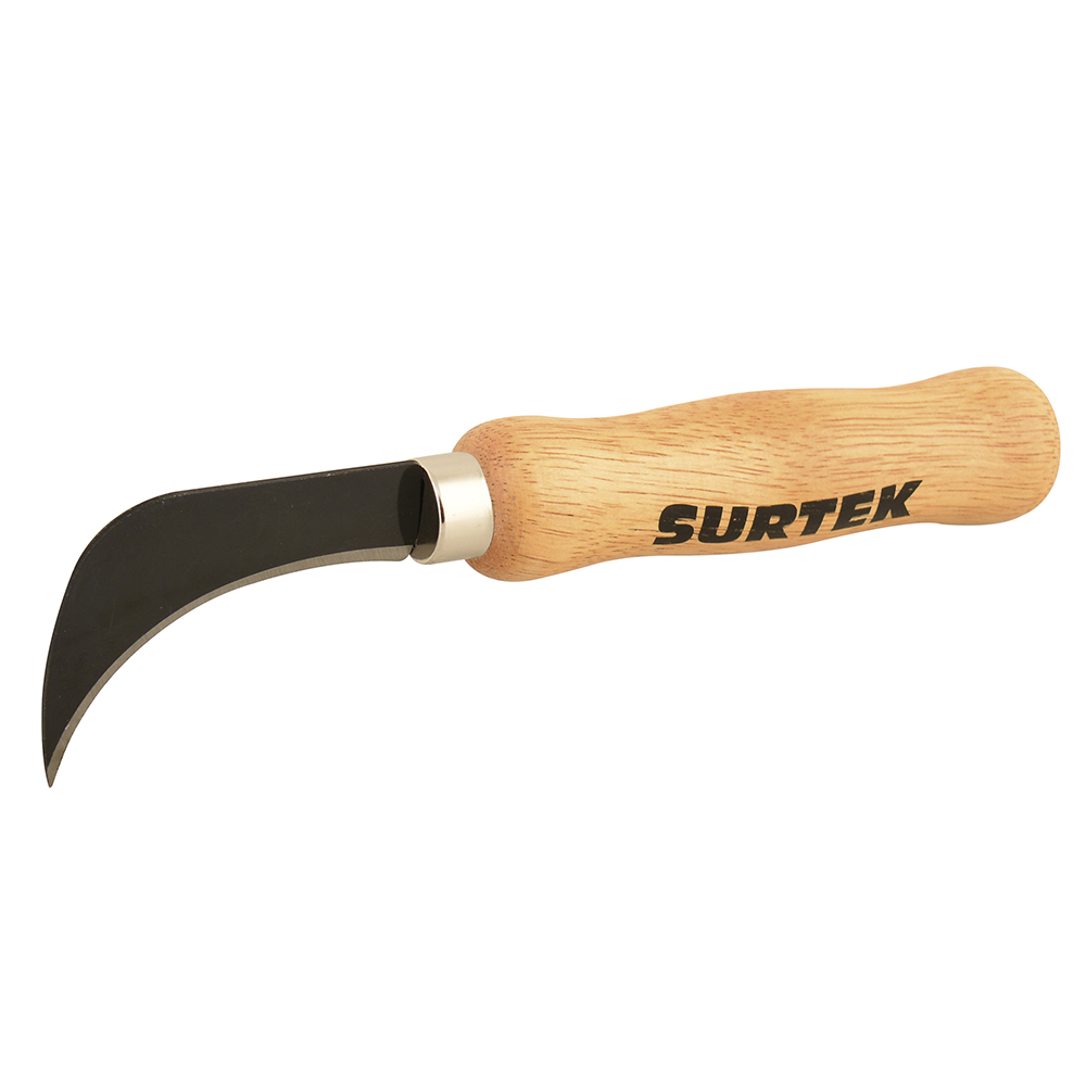 Cuchillo de acero inoxidables con mango de madera de 8", para linóleo, Surtek