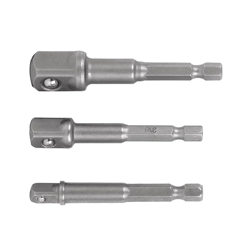 10752 / Juego de 3 adaptadores para dados de 1/4', 3/8' y 1/2', Truper