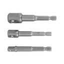 10752 / Juego de 3 adaptadores para dados de 1/4', 3/8' y 1/2', Truper
