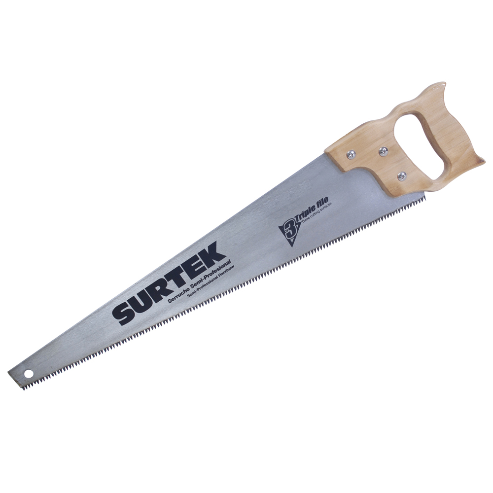 Serrucho con mango de madera triple filo de 20", Surtek