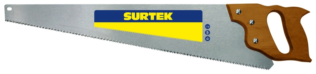 Serrucho con mango de madera triple filo de 24", Surtek