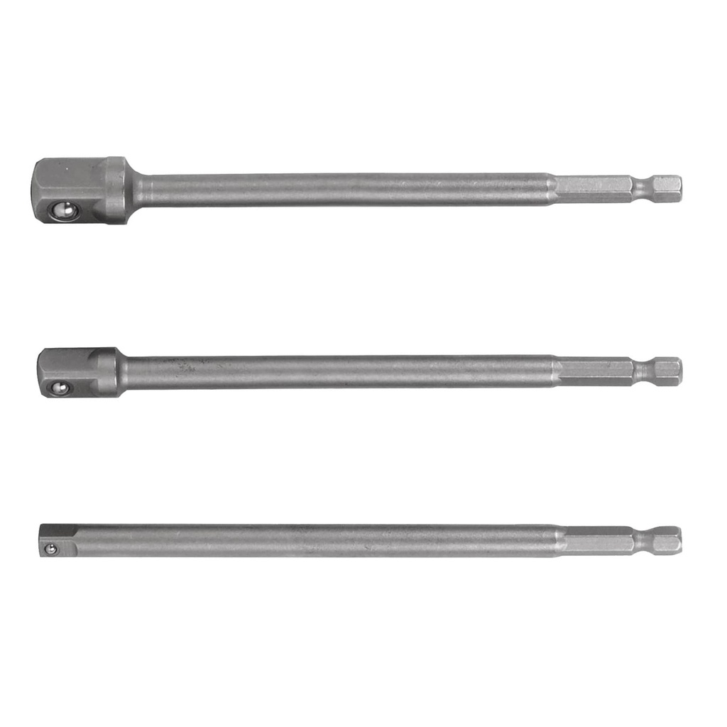 19599 / Juego de 3 adaptadores largos para dados de 1/4, 3/8 y 1/2', Truper