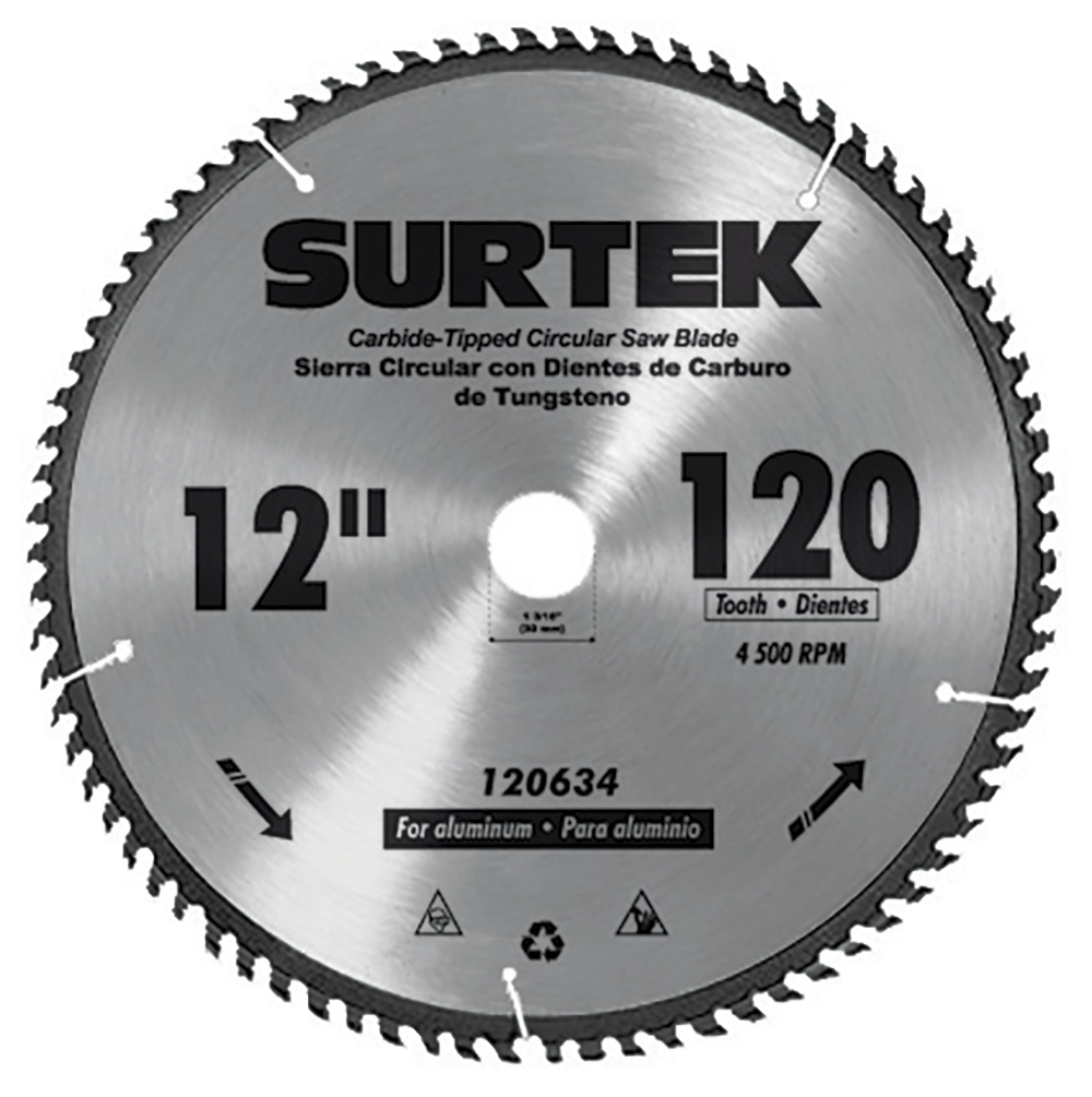Disco para sierra circular para corte madera 60 dientes, 12", Surtek