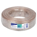 46265 / Rollo de 100 m cable polarizado transparente p/bocina 22 AWG, Volteck