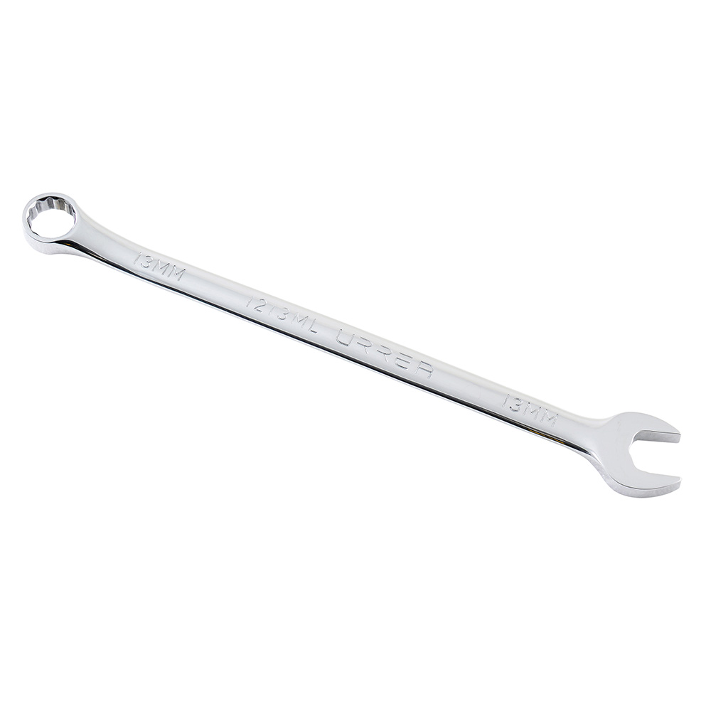 Llave combinada extra larga pulido espejo métrica, 12 puntas, 13 mm, Urrea